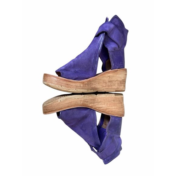 A.S. 98 Naya Wedge Leather Sandals Purple 39 US 8.5 9 - Picture 8 of 9